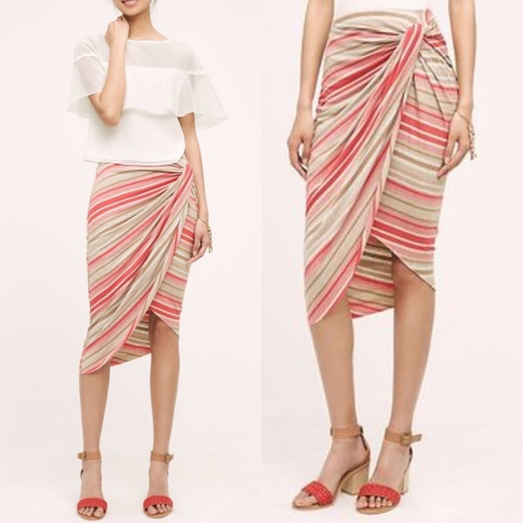 Anthropologie Dresses & Skirts - Anthro Bailey44 Striped Knotted Side Pencil Skirt